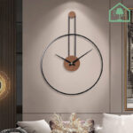 Modern Metal & Walnut Decorative Wall Clock – Silent, Lightweight Design (24.4" x 17.7")